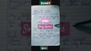 BONES  Song Lyrics shorts songlyrics chords [upl. by Harvison]