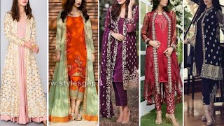 Very Attractive Shrug Dresses Designing Ideas 2024  Shrug Dress Designs [upl. by Enaek]