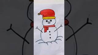 How to Draw Snowman ☃️ Snowman Drawing  Christmas 🎄Drawing shorts [upl. by Uol400]