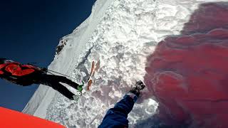 SLAB AVALANCHE POV Heliskiing in Colorado backcountry San Juan Mountains CO [upl. by Neeoma]