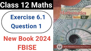 Class 12 Maths Exercise 61 Question No1 New KPK Book 2024 Integration [upl. by Oiramat471]