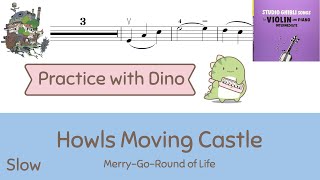 Slow Howls Moving Castle  Merrygoround of life  Violin Tutorial [upl. by Yasmine621]