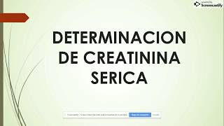 📌DETERMINACIÓN DE CREATININA SERICA💥BIOQUÍMICA 💛PARTE 1 [upl. by Ilera7]