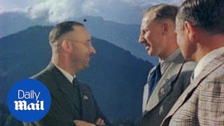 Reinhard Heydrich chats to Himmler at Hitlers estate in 1940  Daily Mail [upl. by Ennalyrehc]