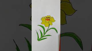 How to draw daffodil flower 🔸🔸shorts vedio [upl. by Kenyon]