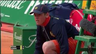 Federer hits a ball boy in the head [upl. by Sink]