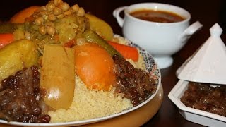 Couscous Marocain au Boeuf  Moroccan Beef Couscous  كسكس بلحم [upl. by Ardnuhsor]