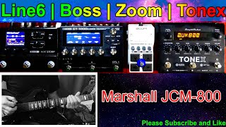 Line6 HX Stomp  Boss GT1000 Core  Zoom MS50G Plus  Tonex AmpliTube  Marshall  IR 1960 A [upl. by Olia]