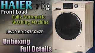 HAIER 7Kg Front Load Washing Machine HW70BD12636GNZP Unboxing amp Full Detail Mehrotra Electronics [upl. by Ytoc22]