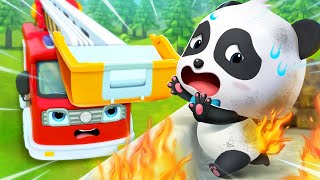 A Big Fire  Fire Truck Rescue Team  Monster Truck  Car Cartoon  BabyBus  Cars World [upl. by Darken]