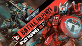 Space Marines vs Tau Empire  Warhammer 40k  ONSLAUGHT Battle Report [upl. by Ayila195]