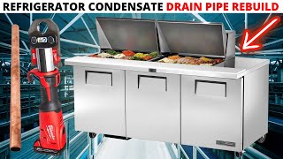 HVACR Commercial Prep Table Refrigerator Not Draining Properly Refrigerator Drain Pipe Rebuild [upl. by Llibyc]