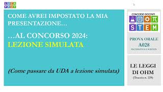 Lezione simulata concorso 2024  come avrei presentato la mia traccia a28 a questo orale [upl. by Ahsilem]