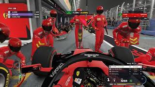 F1 2019  25 Race at Singapore in Charles Leclerc Ferrari  Keyboard Gameplay [upl. by Eyahs885]