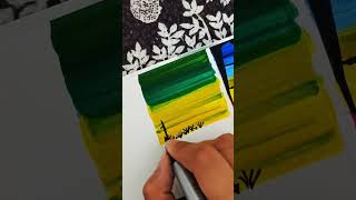 How to make a Green 💚 amp Yellow 💛 Combination painting 🎨🖌️ painting beautiful colors shorts [upl. by Refotsirc]