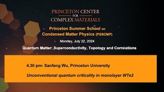 Unconventional quantum criticality in monolayer WTe2  Sanfeng Wu [upl. by Gerlac]