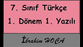 7 Sınıf Türkçe 1 Dönem 1 Yazılı örnek 2 [upl. by Tocs]