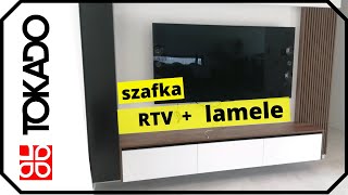 Szafka rtv realizacja Tokado Jak wykonać korpusy szafki rtv Bez uchwytowym systemem GOLA  lamele [upl. by Junette521]