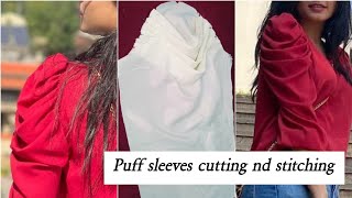 Puff Sleeves Cutting and Stitching Step By Step  DIY Puff Sleeves Easy Method [upl. by Attiuqal992]