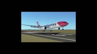 Edelweiss Airbus A330343 BUTTER landing at Berlin Tempelhof [upl. by Nawram952]