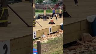 Woodchopping Final Women’s Standing Block Hayward Wisconsin Lumberjack World Championships 2024 [upl. by Fonsie]