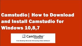 Camstudio  How to download and install Camstudio for windows 1087 [upl. by Aihcsrop961]