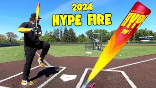 Hitting with the 2024 EASTON HYPE FIRE  USSSA Baseball Bat Review new exit velo record [upl. by Kawai441]