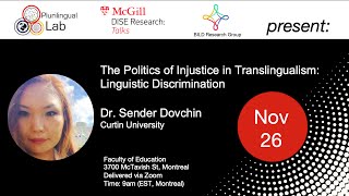 Injustice Translingualism and Linguistic Discrimination  Dr Sender Dovchin [upl. by Oirrad]