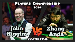 John Higgins vs Zhang Anda  Players Championship Snooker 2024  QuarterFinal Live Full Match [upl. by Lotty189]