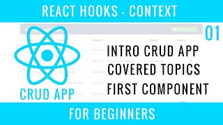 React Hooks Context CRUD APP  01  APP Info Covered Topics First Component [upl. by Llehcram]