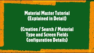 SAP MMSD Beginner Tutorial Material Master Data Creation  Search  Configuration Details [upl. by Dougald]