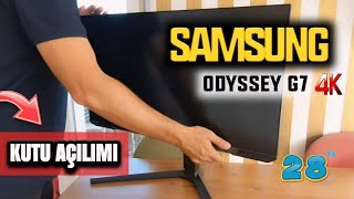 Samsung Odyssey G7 Monitor Unboxing  Odyssey G7 Unboxing  28 inch UHD 1ms 144Hz HDR400 GSync [upl. by Civ]