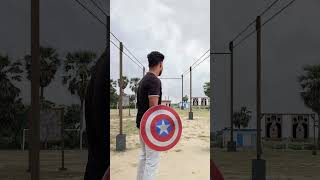 Captain America Shield Throw shorts marvel captainamerica [upl. by Roselia]