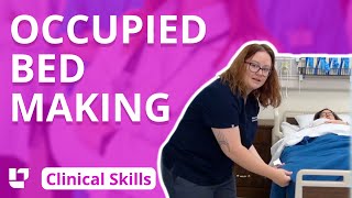 Occupied Bed Making Clinical Nursing Skills  LevelUpRN​ [upl. by Schaab]