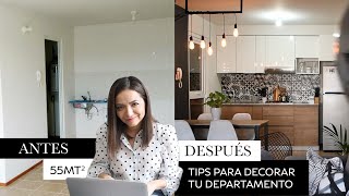 Como decorar un departamento pequeño ✨ Sin gastar mucho dinero  55mt2 [upl. by Livingston]