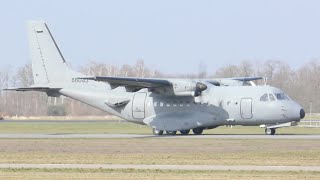 4K USA  Air Force CASAIPTN CN235100 966043 Landing and Takeoff at Volkel EHVK [upl. by Namra292]