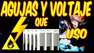 🔥 PARA QUÉ SIRVE CADA AGUJA DE TATUAR y a que⚡ VOLTAJE ⚡usarlas  FUNCIONA  N° 1 😱 [upl. by Ietta]