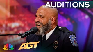 Police Officer Mervin Mayo STUNS With quotThinking Out Loudquot by Ed Sheeran  Auditions  AGT 2024 [upl. by Acinehs]