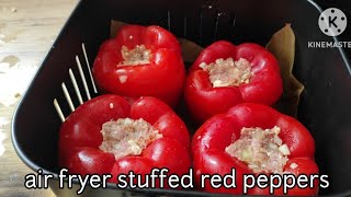 Air Fryer Gefüllte Paprika  Stuffed Red peppers [upl. by Hsiwhem]