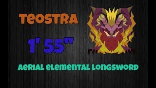 MHW Teostra AERIAL LS   155  New elemental LS  Shadowhunter  Peppo [upl. by Ezitram533]