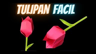 Como hacer un tulipán de papel fácil 🌷 Flores de papel [upl. by Casar20]