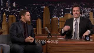 Jimmy Fallon rather listens to Pewdiepies Tseries Disstrack than to Trevor Noah [upl. by Aneleasor833]