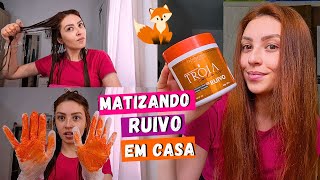 MATIZANDO CABELO RUIVO RAPOSINHA EM CASA  fácil e sem manchar 🦊 [upl. by Bolt]