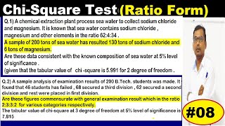 08 Chi Square test for ratio form in hindi  chi square test for goodness of fit  chi square test [upl. by Aicenev993]