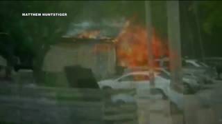 Witness video shows shed fire that killed 24yearold maintenance worker [upl. by Birkner]