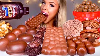 ASMR MILKA CHOCOLATE DIPPIN DOTS ICE CREAM LINDOR KITKAT MACARONS MALTESERS BUBBLE MUKBANG 먹방 [upl. by Seltzer]