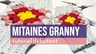 Mitaines carré granny au crochet  Tutoriel débutant [upl. by Orwin]