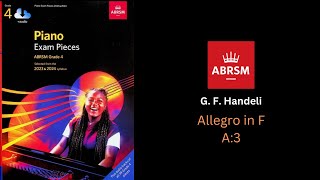 ABRSM 2023 amp 2024  Grade 4 Piano Exam  A3 Allegro in F [upl. by Ihab535]