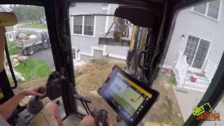 Trimble Earthworks  Cat 3055e2 Excavating For Patio [upl. by Doble]