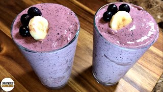 FROZEN BLUEBERRY BANANA SMOOTHIES  HEALTHY SUMMER DRINK [upl. by Lemrahs]